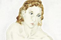 Fujita Tsuguharu (Leonard Foujita) Sitting female nude from album "Woman"