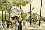 Fujita Tsuguharu (Leonard Foujita) Attractive river "ChampsElysees Street"