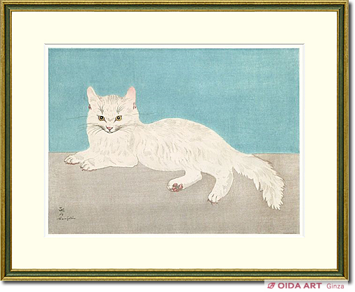 Fujita Tsuguharu (Leonard Foujita) White cat