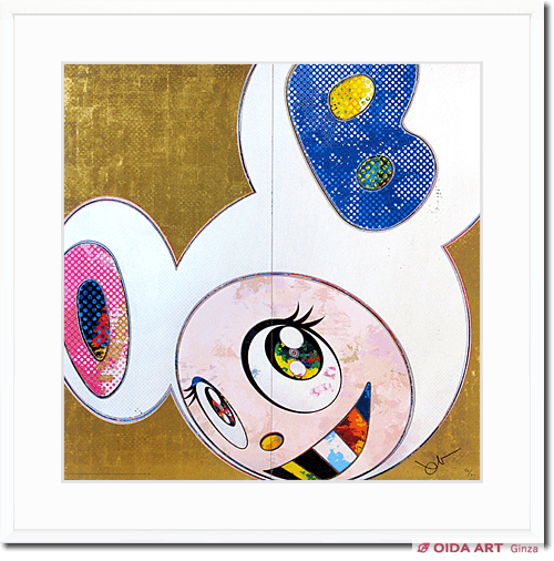 Murakami Takashi Dob in Pure White Robe (Pink&Blue)