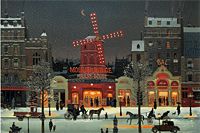 Michel Delacroix Moulin Rouge in snow