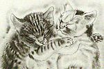 Fujita Tsuguharu (Leonard Foujita) A Book of Cats "Atara and Hession"