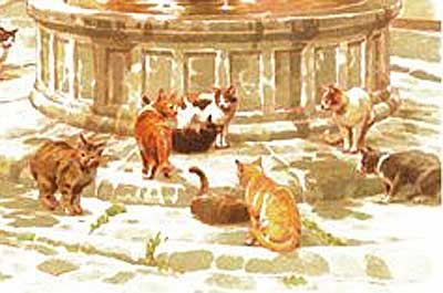 笹倉鉄平 旧市街の猫たち | 絵画など美術品の販売と買取 | 東京・銀座 