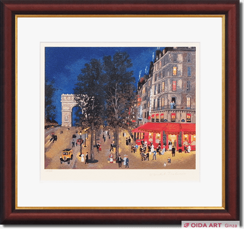 Delacroix Michel  Sidewalk cafe  Champs-Elysees
