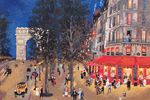 Delacroix Michel  Sidewalk cafe  Champs-Elysees