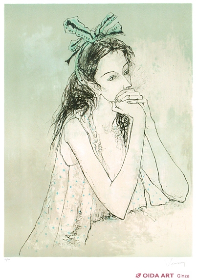 ジャンセン 緑色のリボンをした娘 | 絵画など美術品の販売と買取