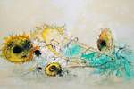 Jean Jansem Still life with sunflower