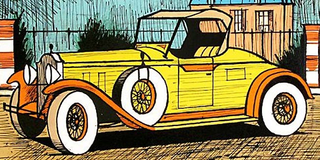 ベルナール・ビュッフェ 黄色のパッカード1928 | 絵画など美術品