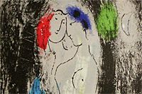 Chagall  Marc Gray lovers from Chagall by JACQUES LASSAIGNE　