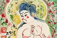 Munakata Shiko (lithograph) Hanamasu Goddess