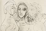 Picasso Pablo Carver and model ahead of seated figure