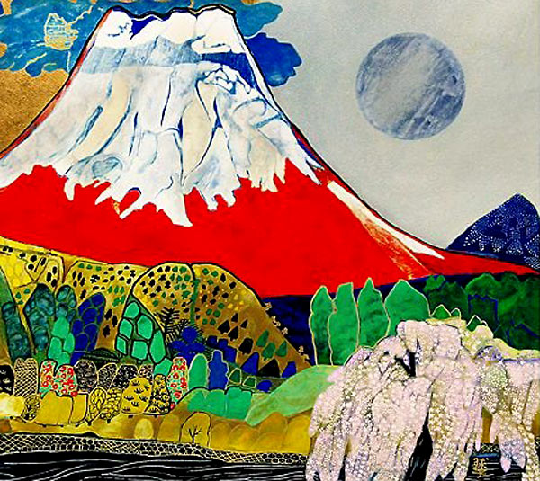 片岡球子 花咲く富士（2000年） | 絵画など美術品の販売と買取 | 東京