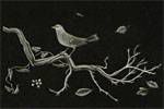 Hasegawa Kiyoshi A wooden root and little bird