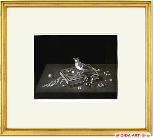 長谷川潔 本の上の小鳥 静物画 | 絵画など美術品の販売と買取 | 東京 長谷川潔 本の上の小鳥 静物画 | 絵画など美術品の販売と買取 | 東京