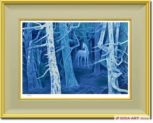 東山魁夷 白馬の森(新復刻画)(36.2×53cm) | 絵画など美術品の販売と 