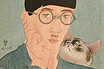 Fujita Tsuguharu (Leonard Foujita) Cat and self-portrait