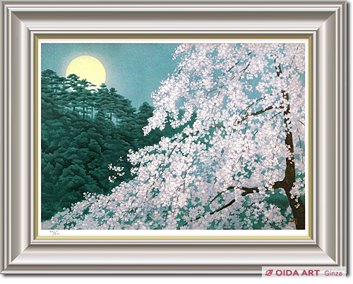東山魁夷 宵桜(新復刻画) 額A