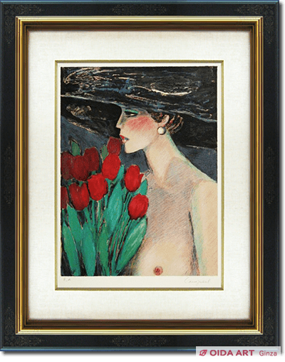 Jean Pierre Cassigneul Red tulips and nude