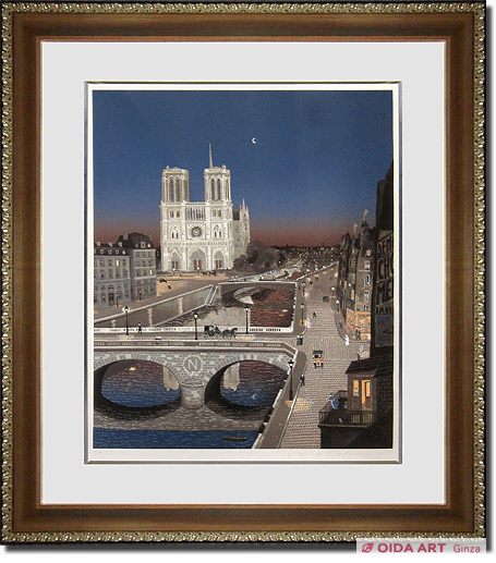 Delacroix Michel  Basilique Notre Dame at night