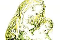 Fujita Tsuguharu (Leonard Foujita) Holy mother and child