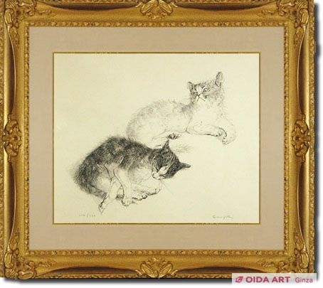 Fujita Tsuguharu (Leonard Foujita) Two cats