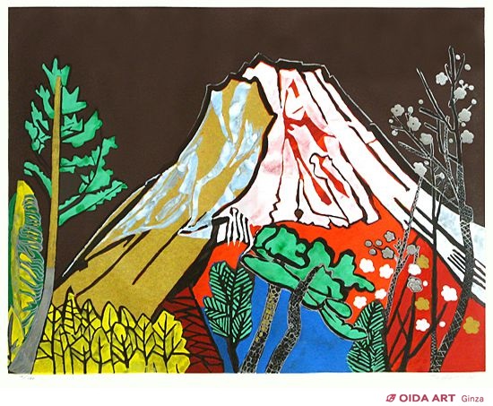 片岡球子 目出度き赤富士 | 絵画など美術品の販売と買取 | 東京・銀座