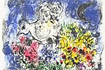 Chagall  Marc Bouquet at night