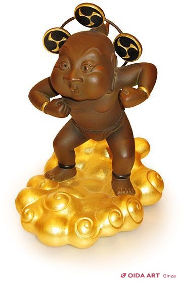 籔内佐斗司 金雲追い風童子 絵画など美術品の販売と買取 東京 銀座 おいだ美術