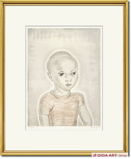 Fujita Tsuguharu (Leonard Foujita) A child (A boy with shaven head)