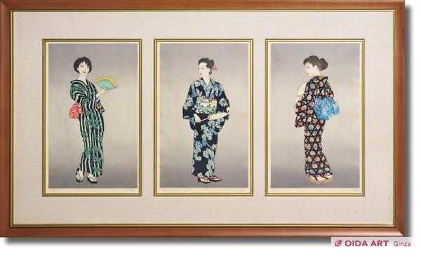 Kayama Matazo Three women wearing kimono