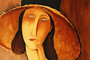 モディリアーニ 大きな帽子のジャンヌ・エビュテルヌ