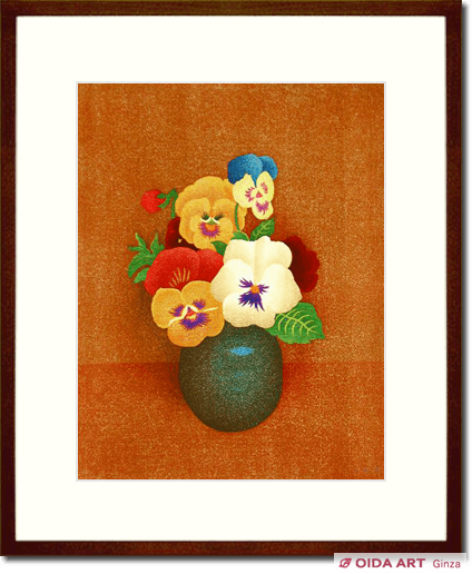 岡鹿之助 三色すみれ | 絵画など美術品の販売と買取 | 東京・銀座 おい