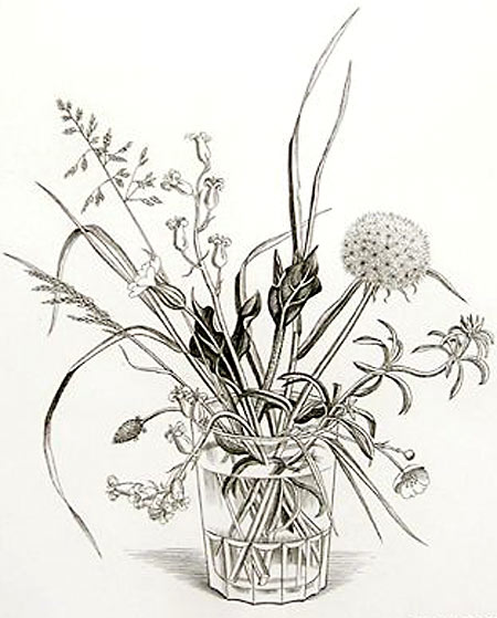 長谷川潔 コップに挿した野花(春) | 絵画など美術品の販売と買取 長谷川潔 コップに挿した野花(春) | 絵画など美術品の販売と買取