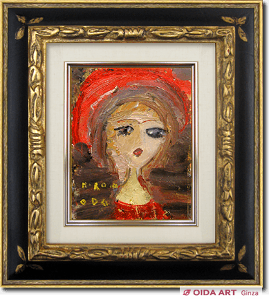 織田広喜 赤い帽子と赤い服の少女 | 絵画など美術品の販売と買取 