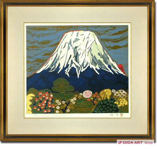 片岡球子 梅椿樹咲きそめし富士 | 絵画など美術品の販売と買取 | 東京