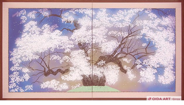 Nakajima Chinami Daigo cherry blossoms (two folding screen)